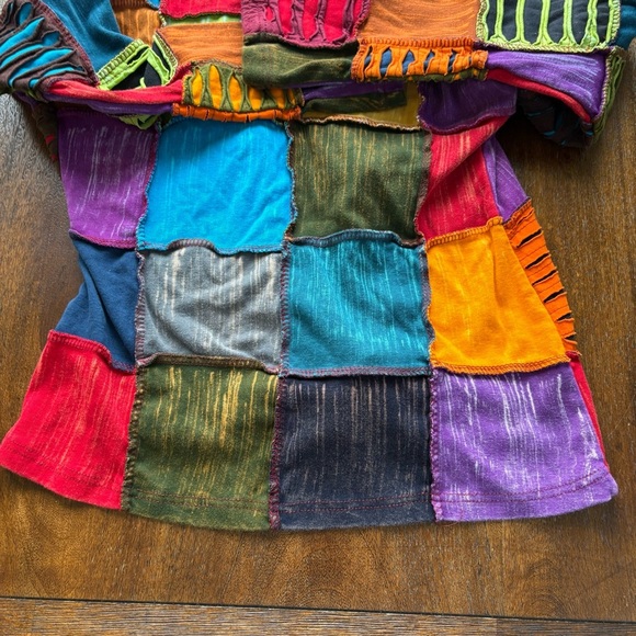 The Collection Royal Womens S Colorful Patchwork Nepal Zip Hoodie Y2K **No Zip - Picture 11 of 15